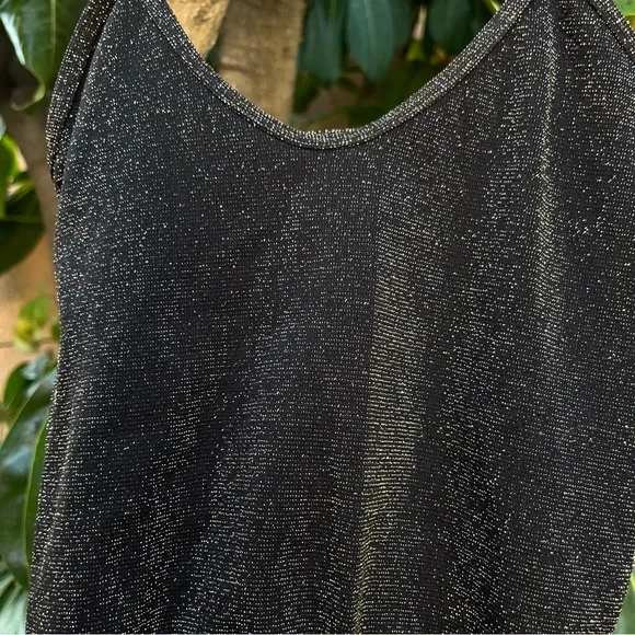 Free People black glittery gold tank crop top! - Picture 2 of 4
